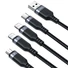 Kép 5/6 - Joyroom Töltő / adatkábel 4 az 1-ben Lightning + 2x USB-C + Micro USB 3,5 A [1.2 m] fekete