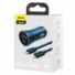 Kép 1/6 - Baseus Golden Contactor Pro autós töltő, USB + USB-C, QC4.0 +, PD, SCP, 40 W, kék + USB-C - Lightning kábel 1 m, kék