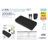 Kép 4/4 - Platinet Power Bank szett  20000mAh + 20W PD töltő + 1M USB-C/USB-C kábel  Fekete
