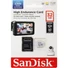 Kép 1/6 - SanDisk High Endurance micro SDHC 32GB CL10 UHS-I U3 + adapter (100/40 MB/s)