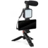 Kép 2/11 - Vlogging készlet 4in1 - mikrofon, LED lámpa, tripod, telefontartó