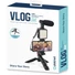Kép 1/11 - Vlogging készlet 4in1 - mikrofon, LED lámpa, tripod, telefontartó