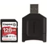 Kép 2/4 - KINGSTON CANVAS REACT PLUS SDXC + KÁRTYAOLVASÓ 128GB CL10 UHS-II U3 V90 (300 MB/s olvasási sebesség)