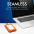 Kép 5/5 - LACIE RUGGED Mini Külső HDD 1TB USB 3.0 Narancssárga