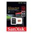 Kép 1/6 - SDSQXBG-032G-GN6MA SANDISK EXTREME PLUS MICRO SDHC + ADAPTER 32GB CL10 UHS-I U3 V30 A1 (100 MB/s olvasási sebesség)