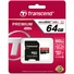 Kép 1/4 - Transcend 64GB Micro SDXC Memóriakártya Cl10 UHS-I + Adapter - TS64GUSDU1