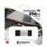 Kép 1/5 - KINGSTON DT80 DATA TRAVELER PENDRIVE 256GB USB Type-C Ezüst-Fekete