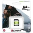 Kép 1/5 - Kingston Canvas Select Plus SDXC memóriakártya 64GB Class 10 UHS-I U1 V10 100 MB/s olvasási sebességgel