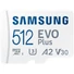Kép 2/3 - SAMSUNG EVO PLUS MICRO SDXC + ADAPTER 512GB CL10 UHS-I U3 A2 V30 (130 MB/s olvasási sebesség)