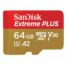 Kép 3/3 - SanDisk Extreme Plus 64GB Micro SDXC U3 V30 (200/90 MB/s) + Adapter