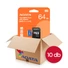 Kép 1/4 - ADATA Premier microSDXC memóriakártya + adapter 64GB CL10 UHS-I U1 V10 A1 - 10 db csomag