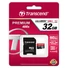 Kép 1/2 - Transcend 32GB Micro SDHC Memóriakártya UHS-I Class 10 (60 Mb/S) + Adapter - TS32GUSDU1